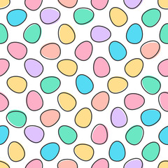Painted ester eggs background. Vector seamless pattern.