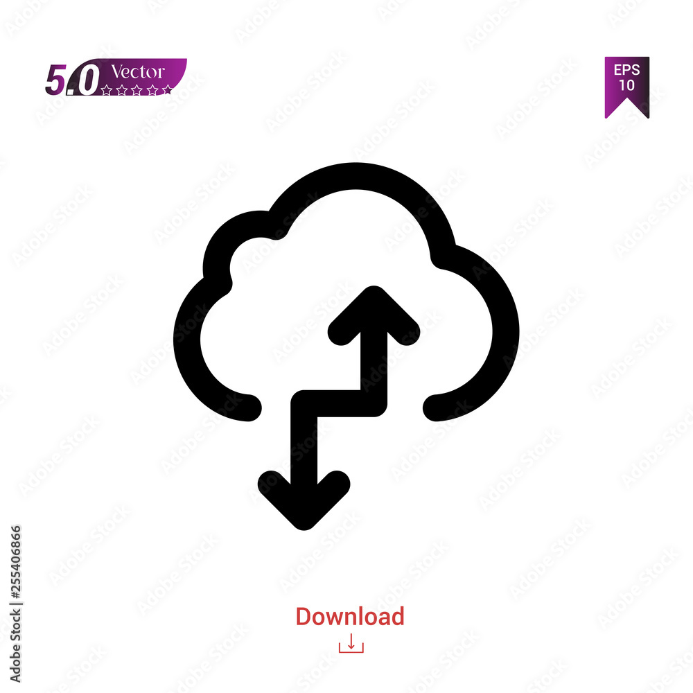 Poster outline cloud-computing icon isolated on white background. best modern. graphic design, mobile appli