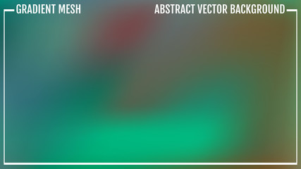 Abstract green and blue blurred gradient background with light. Nature backdrop. Vector illustration. Ecology concept for your graphic design, banner or poster
