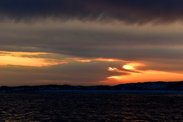 Fototapeta na wymiar sunset off the coast of florida