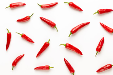 Chili or chilli cayenne pepper isolated on white background cutout.