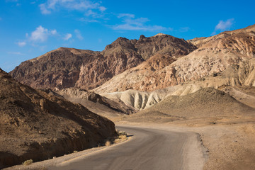 Scenic road in the desert of Death valley national park, USA