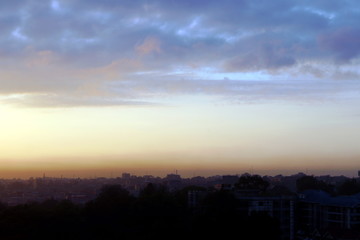 Obraz premium sunset over city