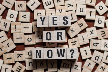 Yes or now word concept
