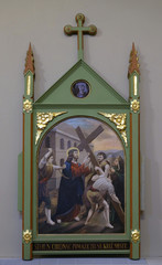 5th Stations of the Cross, Simon of Cyrene carries, church of Saint Matthew in Stitar, Croatia 