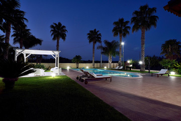 Villa with pool in the night - 255410287