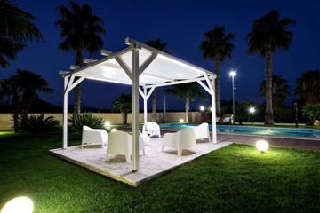 Villa with pool in the night - 255410298