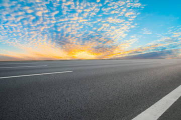 Road surface and sky cloud landscape..