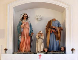 Holy Family, figures were ravaged on January 13th,1992, by the Serbian-Montenegrin invaders having...