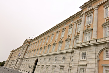 Fototapeta na wymiar Reggia di Caserta, Italy. External main facade of the palace.