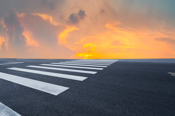 Road surface and sky cloud landscape..