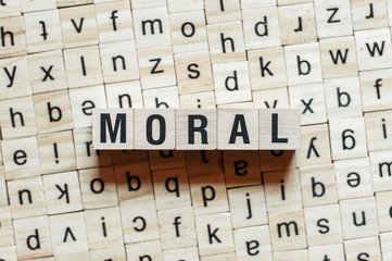 Obraz premium Moral word concept