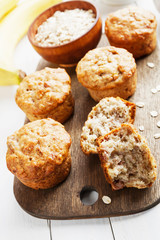 Banana muffins with oatmeal