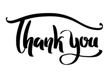 Obraz premium Hand drawn vector lettering. Thank you words by hands. Isolated vector illustration. Handwritten modern calligraphy.