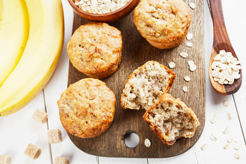 Banana muffins with oatmeal