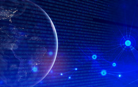 ai run the world cyber global with o1 code computer social network internet of things, system of galaxy, Elements of this image furnished by NASA