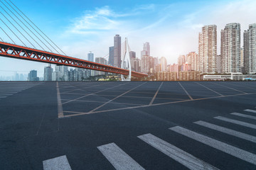 Fototapeta premium Urban Road, Highway and Construction Skyline