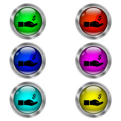Dollar icon. Set of round color icons.