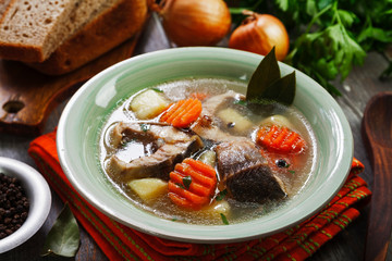Fish sterlet soup