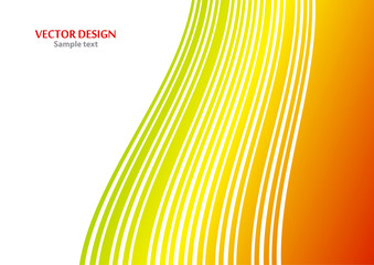 Abstract background of wavy lines. Bright saturated colors on a white background.