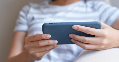 Close up of woman use of mobile phone