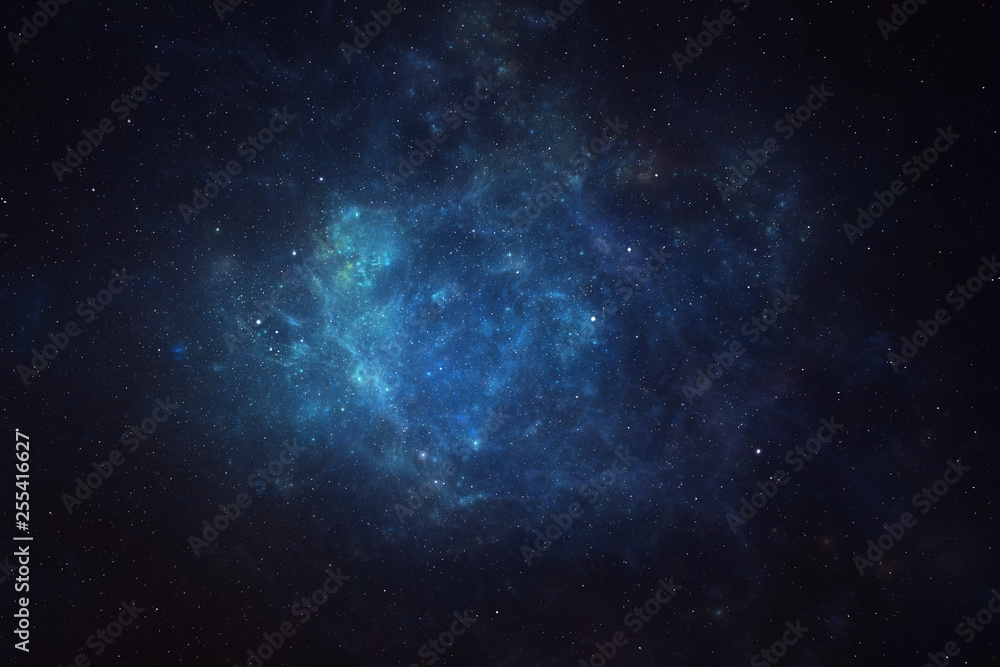 Wall mural universe filled with stars, nebula and galaxy