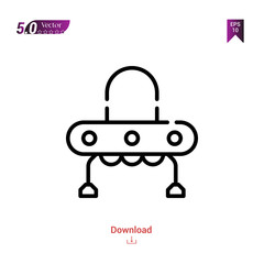 Outline ufo  icon isolated on white background. Best modern. Graphic design,children-toys, mobile application, beauty icons 2019 year, user interface. Editable stroke. EPS10 format vector