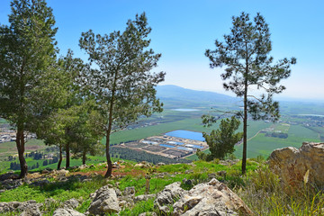 views of the Jezreel Valley from the Mount Precipice, Nazareth, Lower Galilee, Israel
