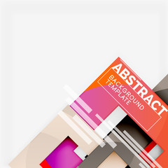 Color square composition with text. Geometric abstract background