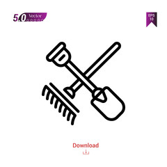 Outline tools icon isolated on white background. Best modern.autumn,Graphic design, mobile application, beauty icons 2019 year, user interface. Editable stroke. EPS10 format vector