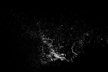 the texture of the water splash on black background