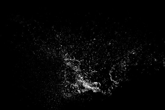 the texture of the water splash on black background