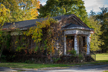 old abandoned building in the forest