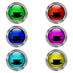 Coffee icon. Set of round color icons.