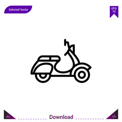 scooter vector icon. Best modern, simple, isolated,lifestyle-icons.flat icon for website design or mobile applications, UI / UX design vector format