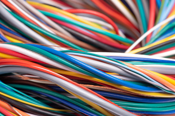 Colored electric telecommunication cables and wires