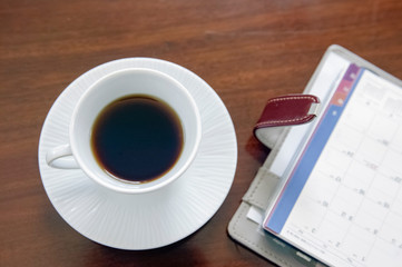 コーヒーと手帳