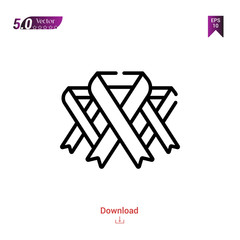 ribbon  icon isolated on white background.world cancer awareness day,Graphic design, mobile application, beauty icons 2019 year, user interface. Editable stroke. EPS10 format vector
