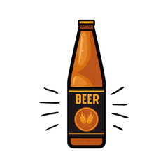 bottle of beer isolated icon
