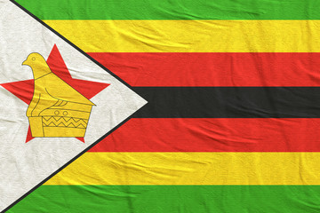 Republic of Zimbabwe flag waving