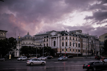 Obraz na płótnie Canvas Purple sky Moscow