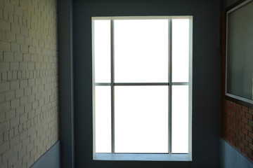 New modern plastic window in dark room