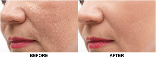 Beautiful older woman, closeup of lips