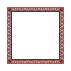 Folk art traditional frame, vector