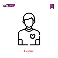 patient icon isolated on white background.world cancer awareness day,Graphic design, mobile application, beauty icons 2019 year, user interface. Editable stroke. EPS10 format vector