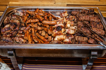 Mixed grill on plate