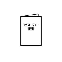 Biometric passport icon. State citizen id sign.