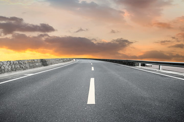 Road surface and sky cloud landscape..