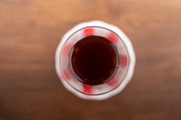 Turkish tea on wooden