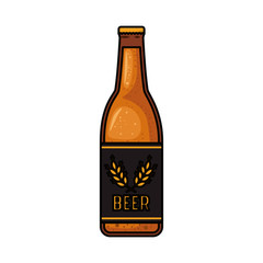 bottle of beer isolated icon